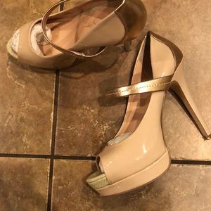 Jessica Simpson Blush Rose Gold Pat Leather Heels